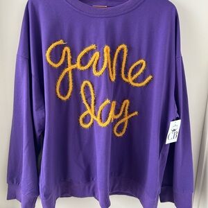 Bibi Purple Sweater with Yellow Embroidery XL